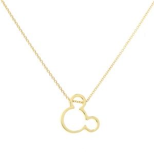 NWT Mickey Mouse Gold Alloy Adjustable Pendant Necklace